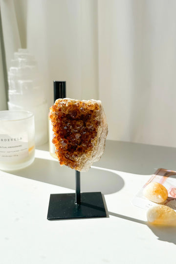 Drusa de citrino calentado con base | Abundancia - Energía