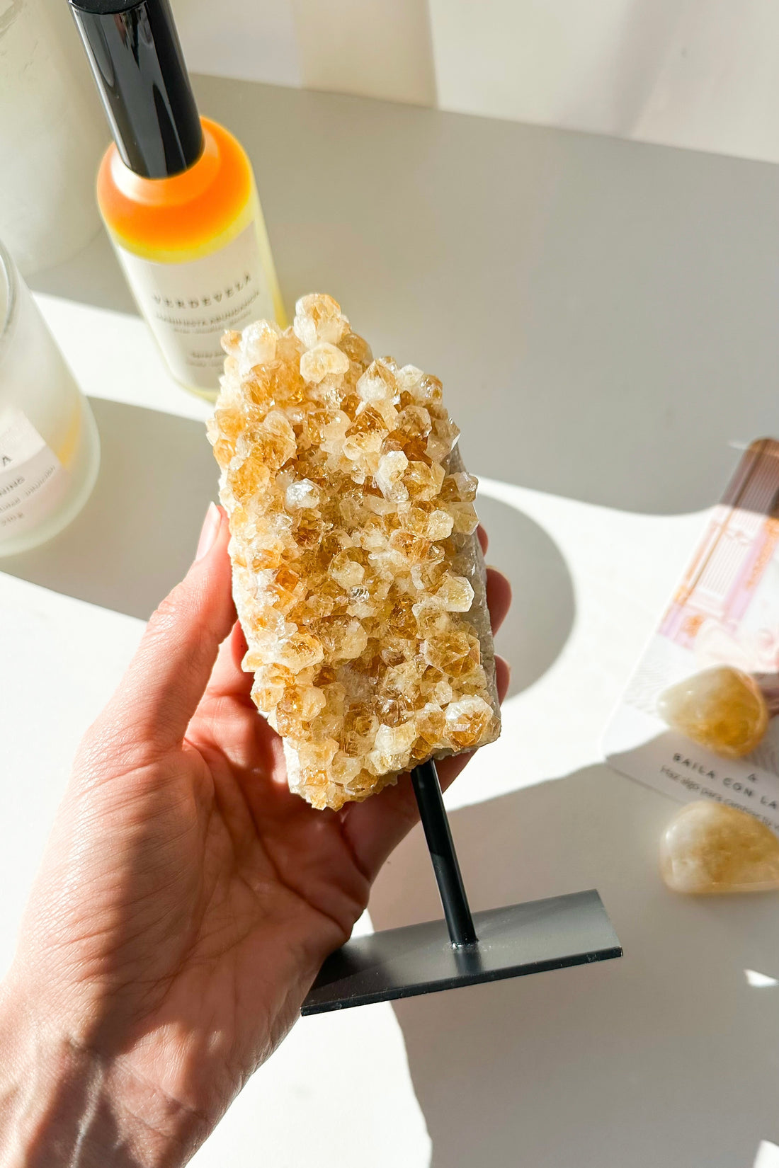 Drusa de citrino calentado con base | Abundancia - Energía