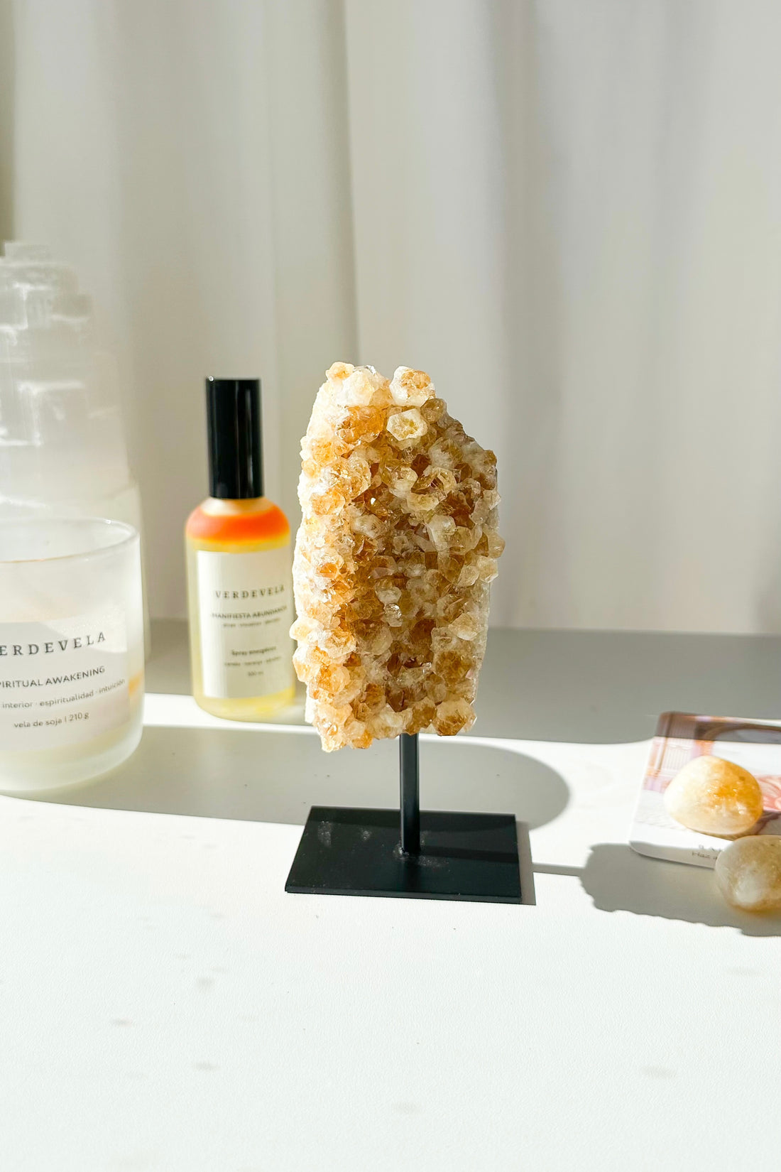 Drusa de citrino calentado con base | Abundancia - Energía