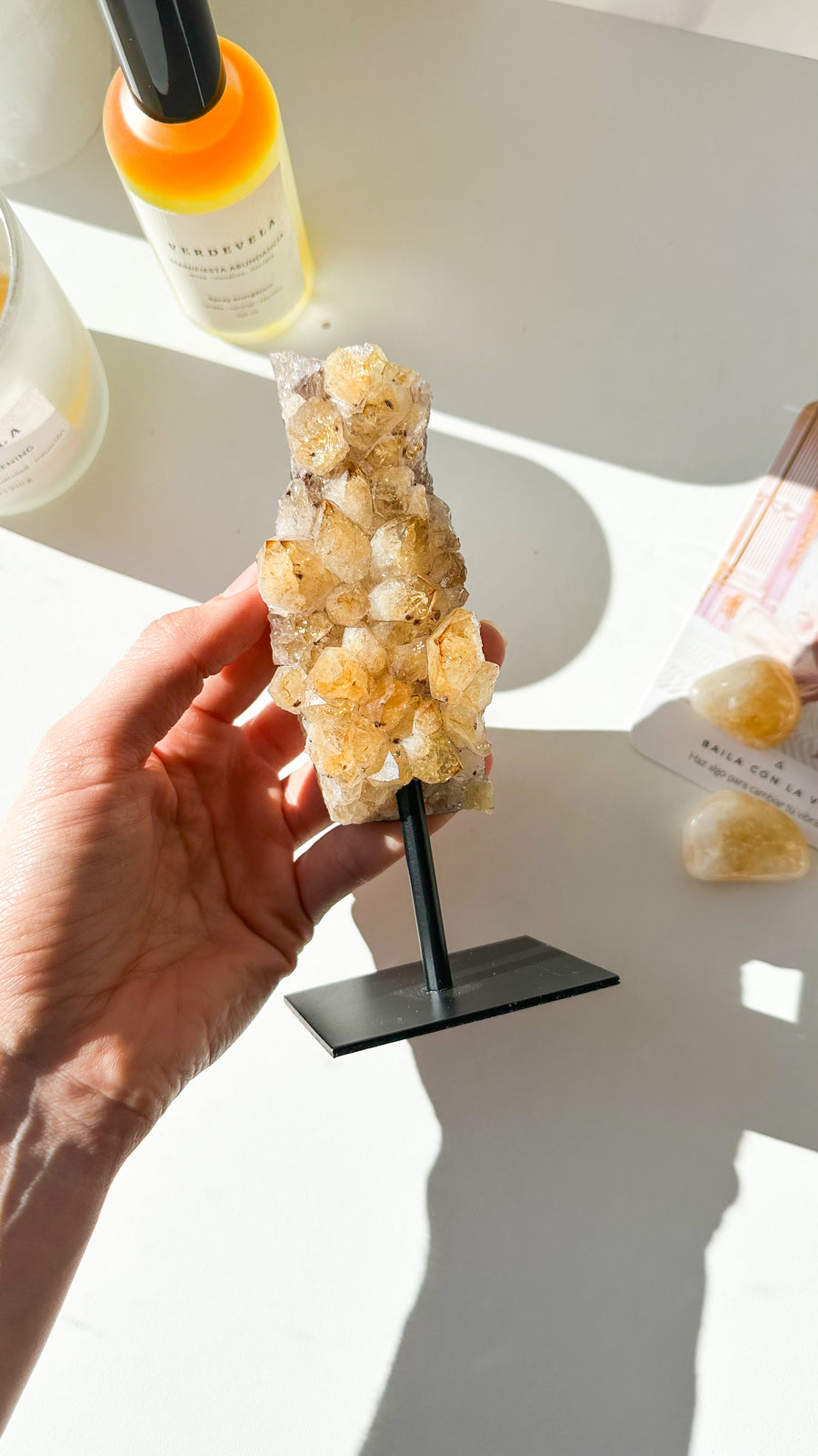 Drusa de citrino calentado con base | Abundancia - Energía