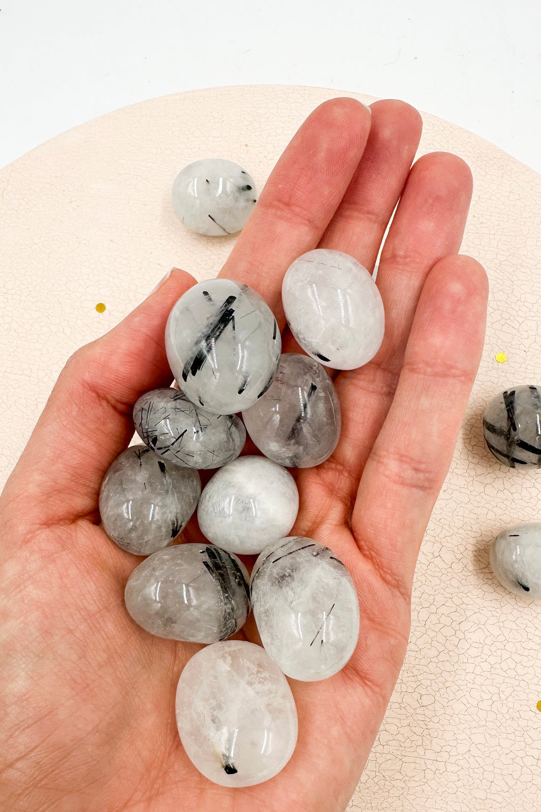 Tourmalinated Quartz Tumble | Protection - Rooting