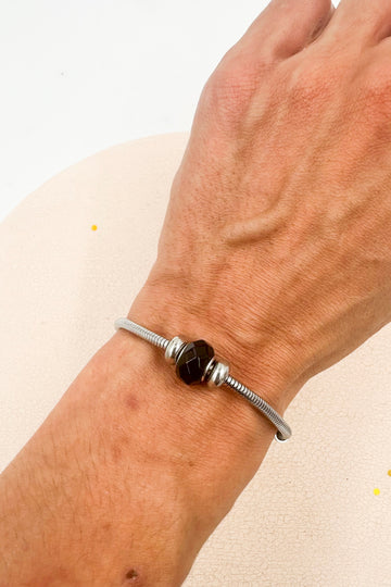 Pulsera Acero Obsidiana | Protección