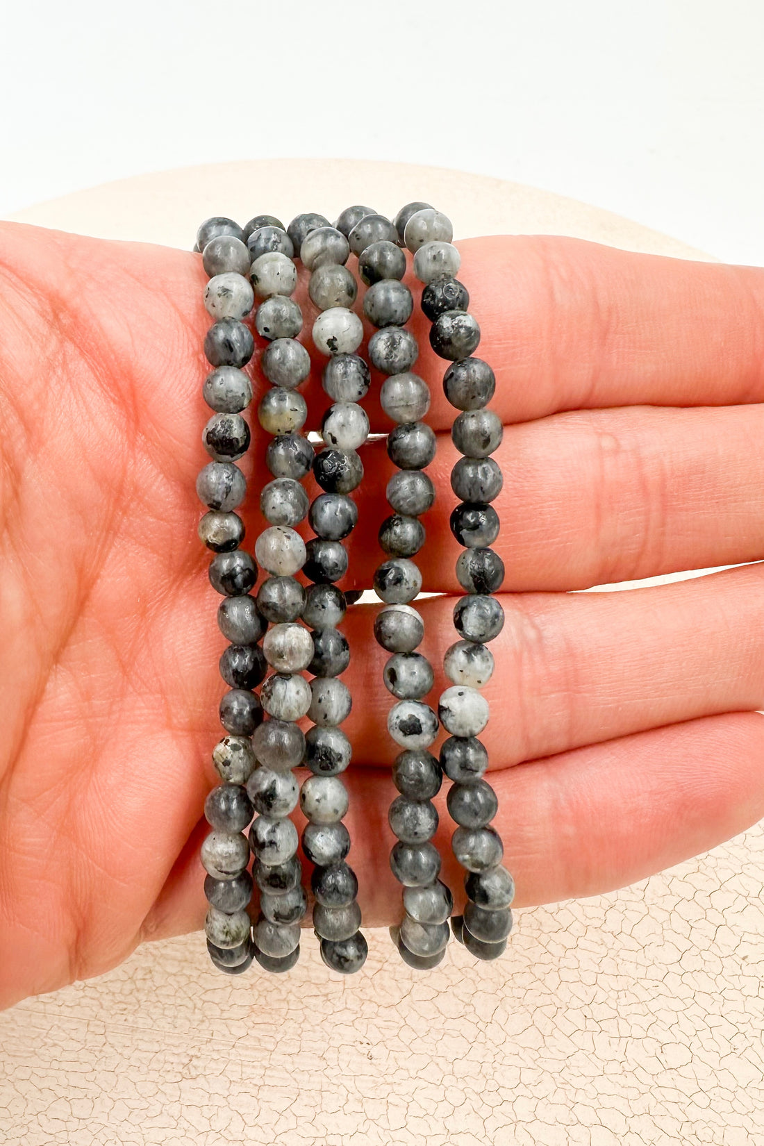 Pulsera Larvikita  | 4mm | Agotamiento - Protección