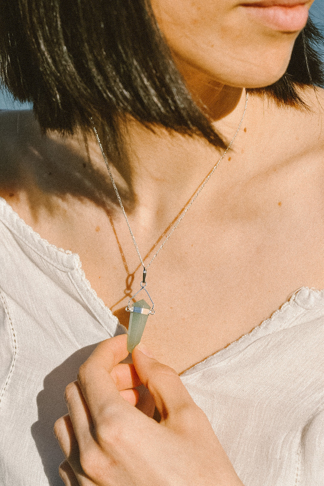 Tip pendant | green quartz 