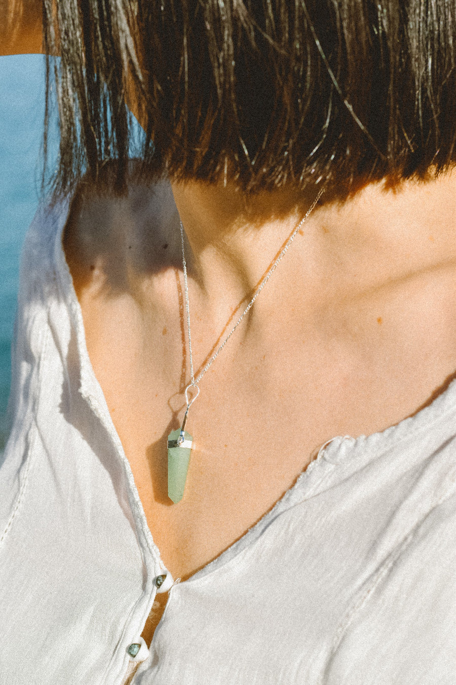 Tip pendant | green quartz 